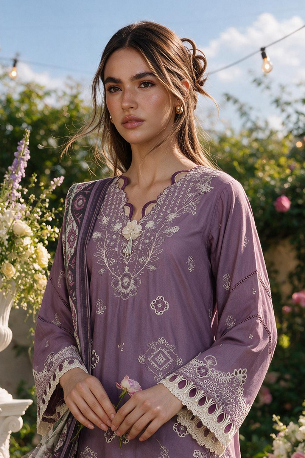 Embroidered Shirt Shalwar Dupatta - 4133