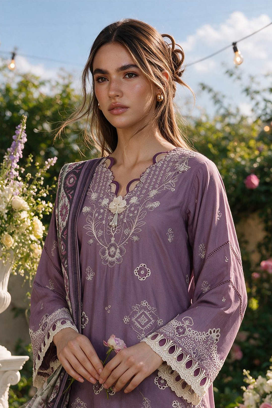 Embroidered Shirt Shalwar Dupatta - 4133