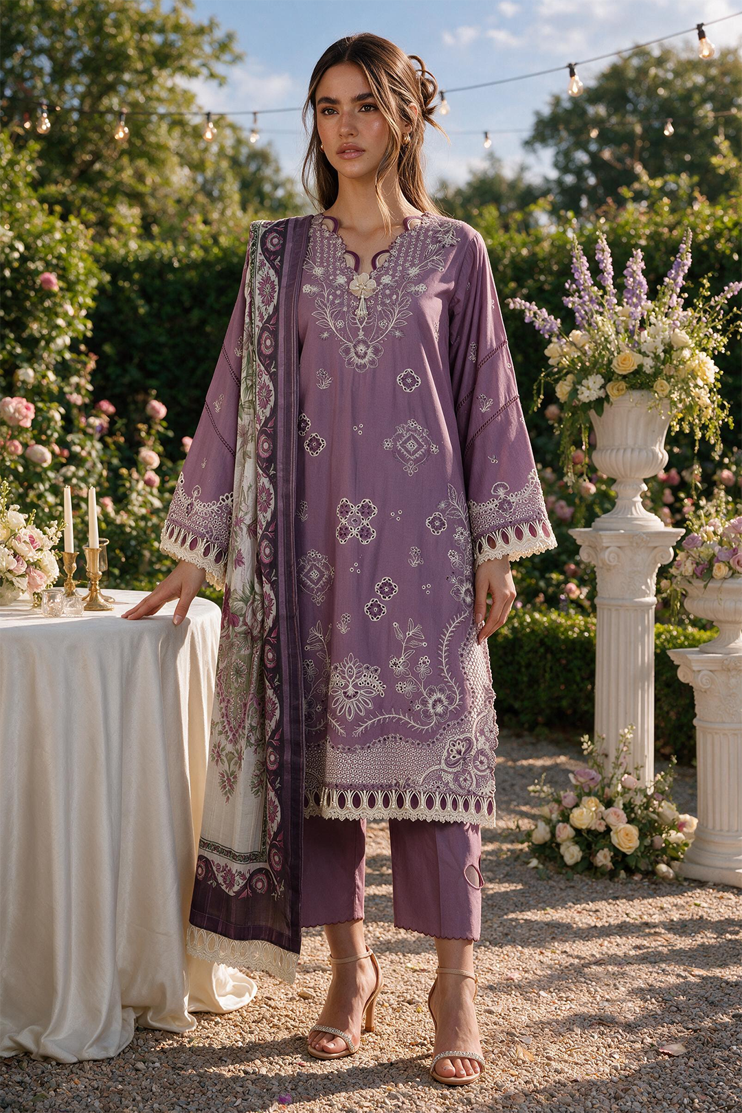 Embroidered Shirt Shalwar Dupatta - 4133