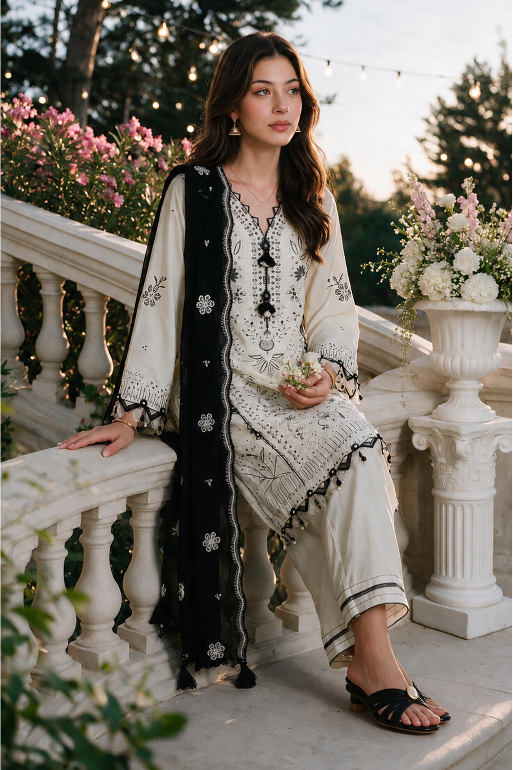 Embroidered Shirt Shalwar Dupatta - 4135