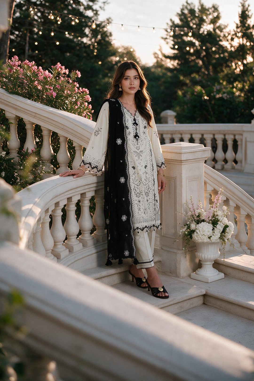 Embroidered Shirt Shalwar Dupatta - 4135
