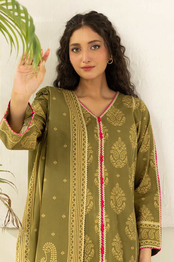 Olive green Unstitched for Women