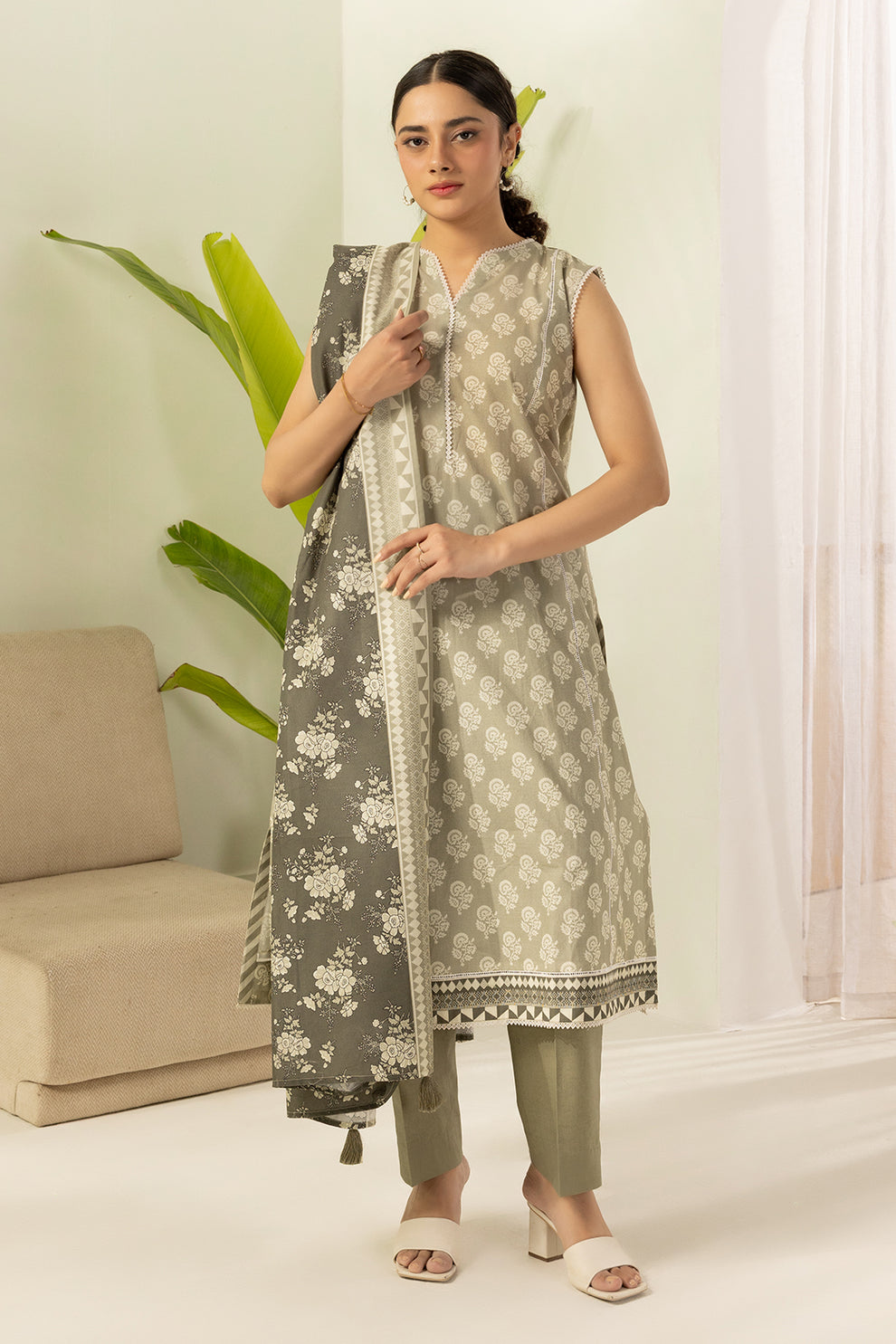 Dim grey Unstitched for Women