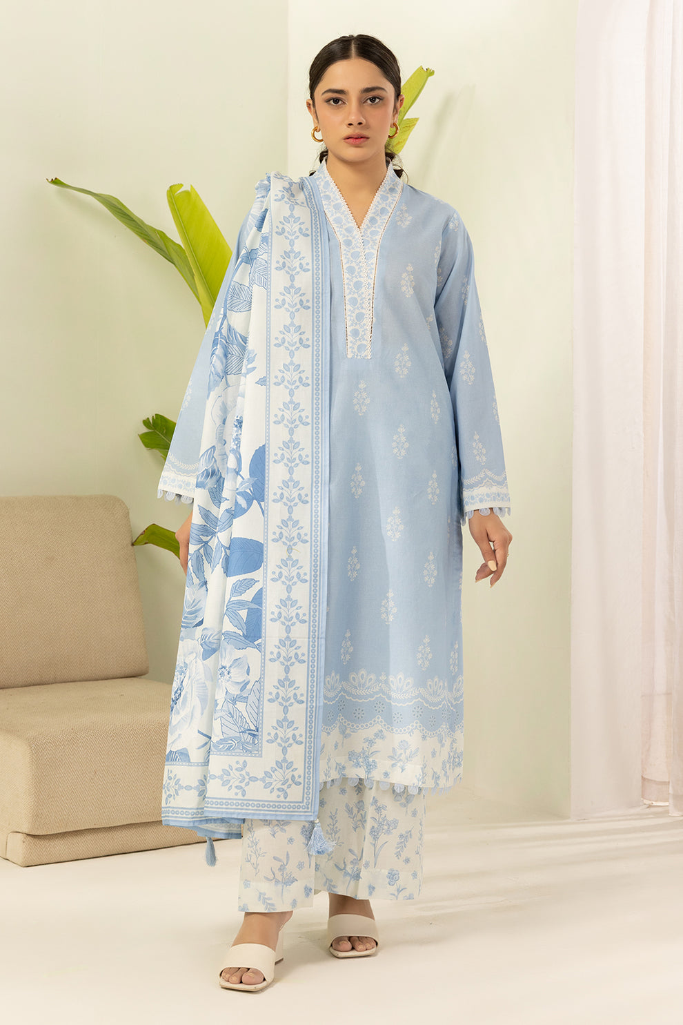 Ice blue Unstitched for Women