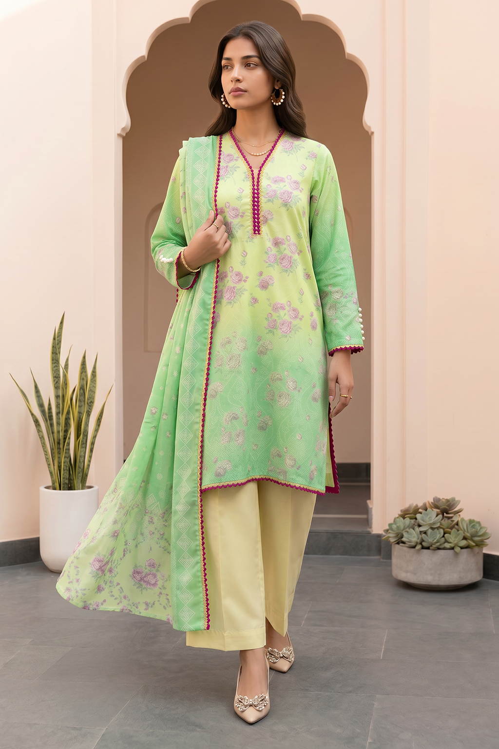 Shirt Shalwar Dupatta - 1076
