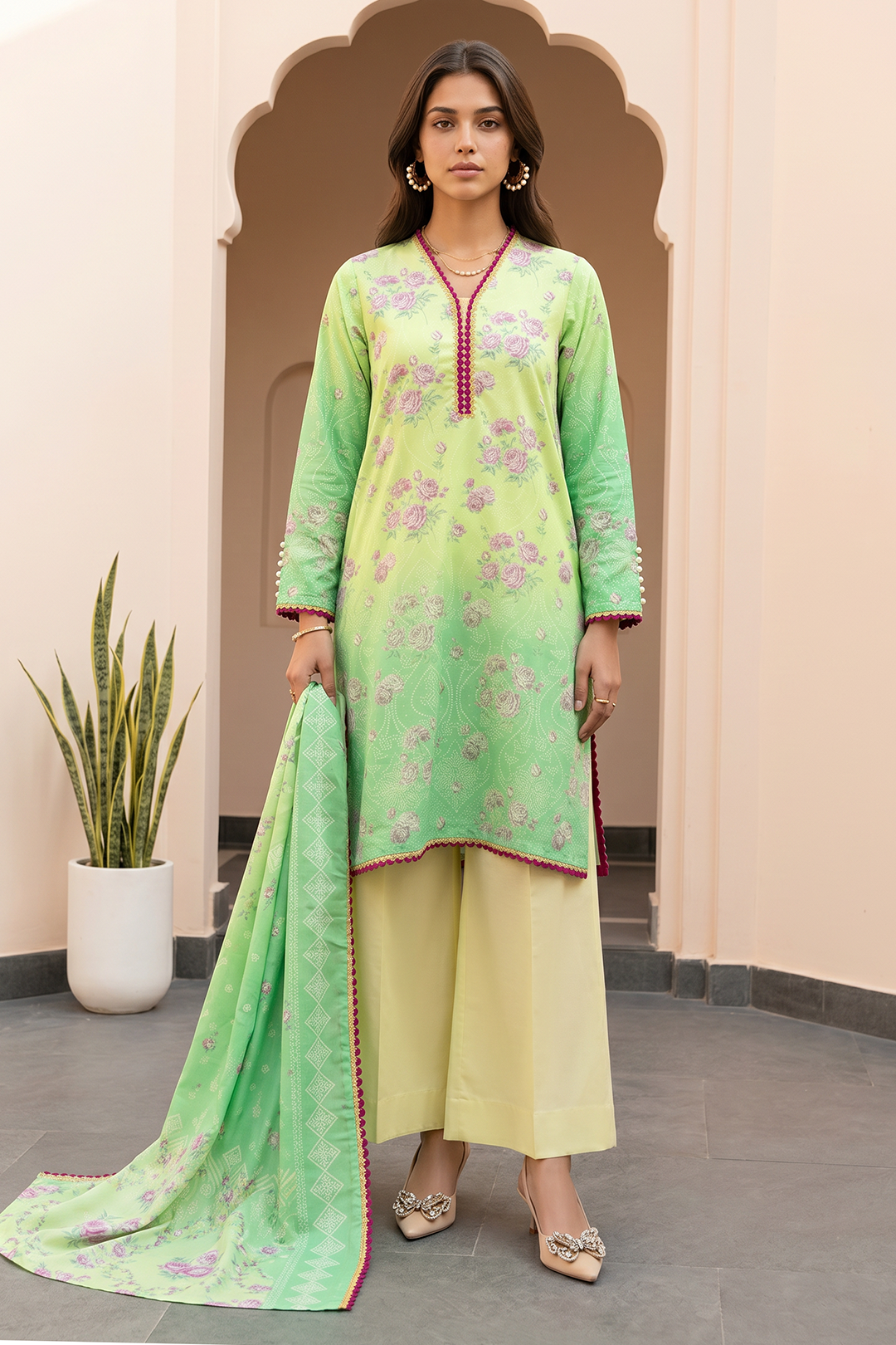 Shirt Shalwar Dupatta - 1076