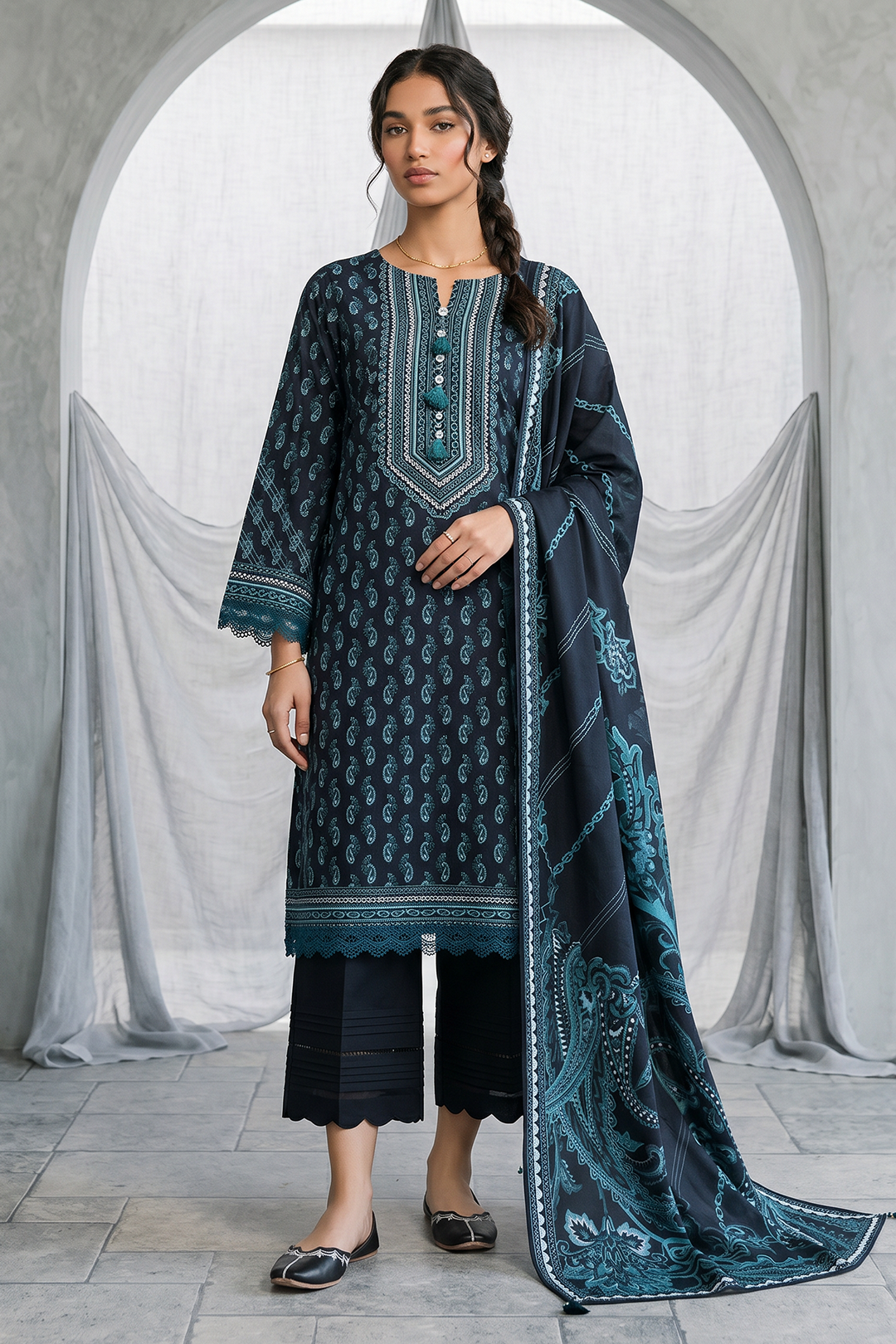 Shirt Shalwar Dupatta - 1077