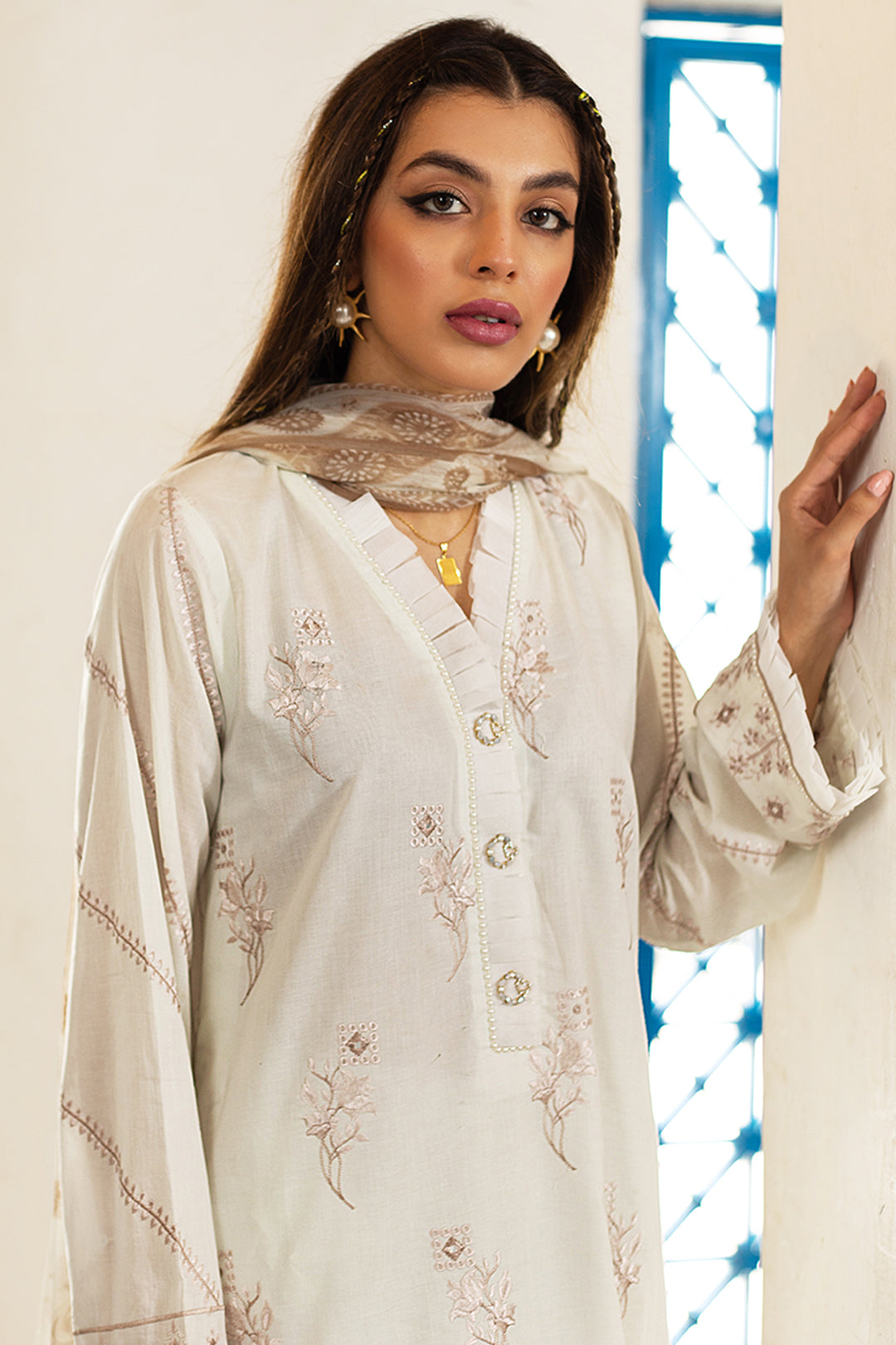 Embroidered Shirt Shalwar Dupatta - 1995