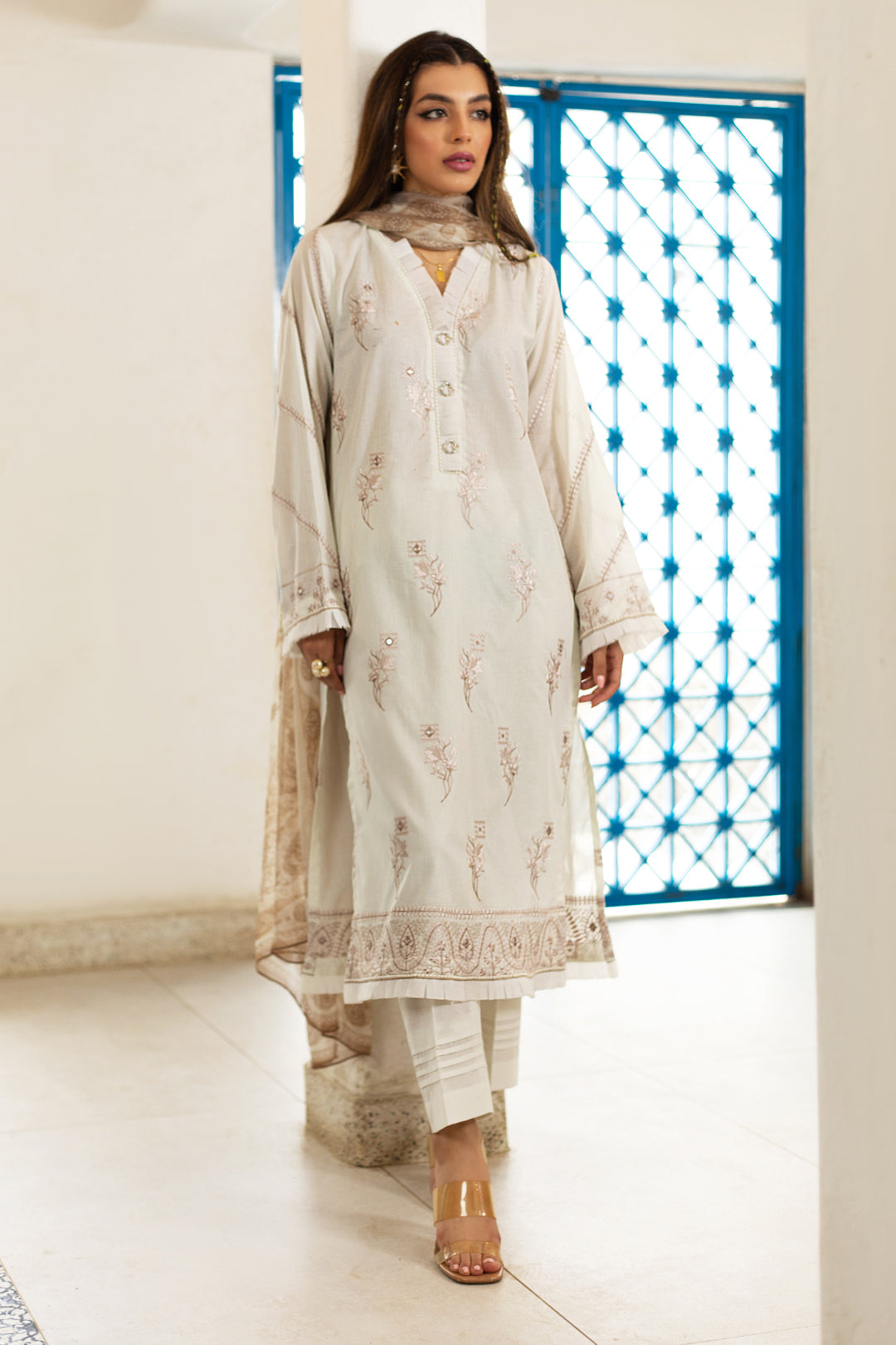 Embroidered Shirt Shalwar Dupatta - 1995