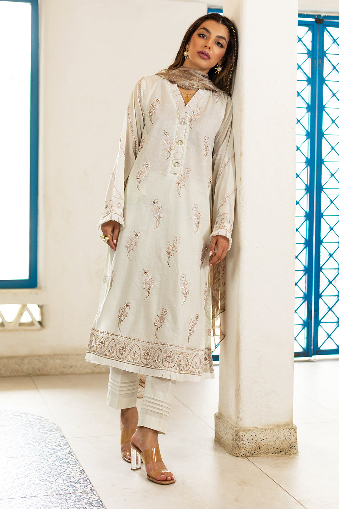 Embroidered Shirt Shalwar Dupatta - 1995