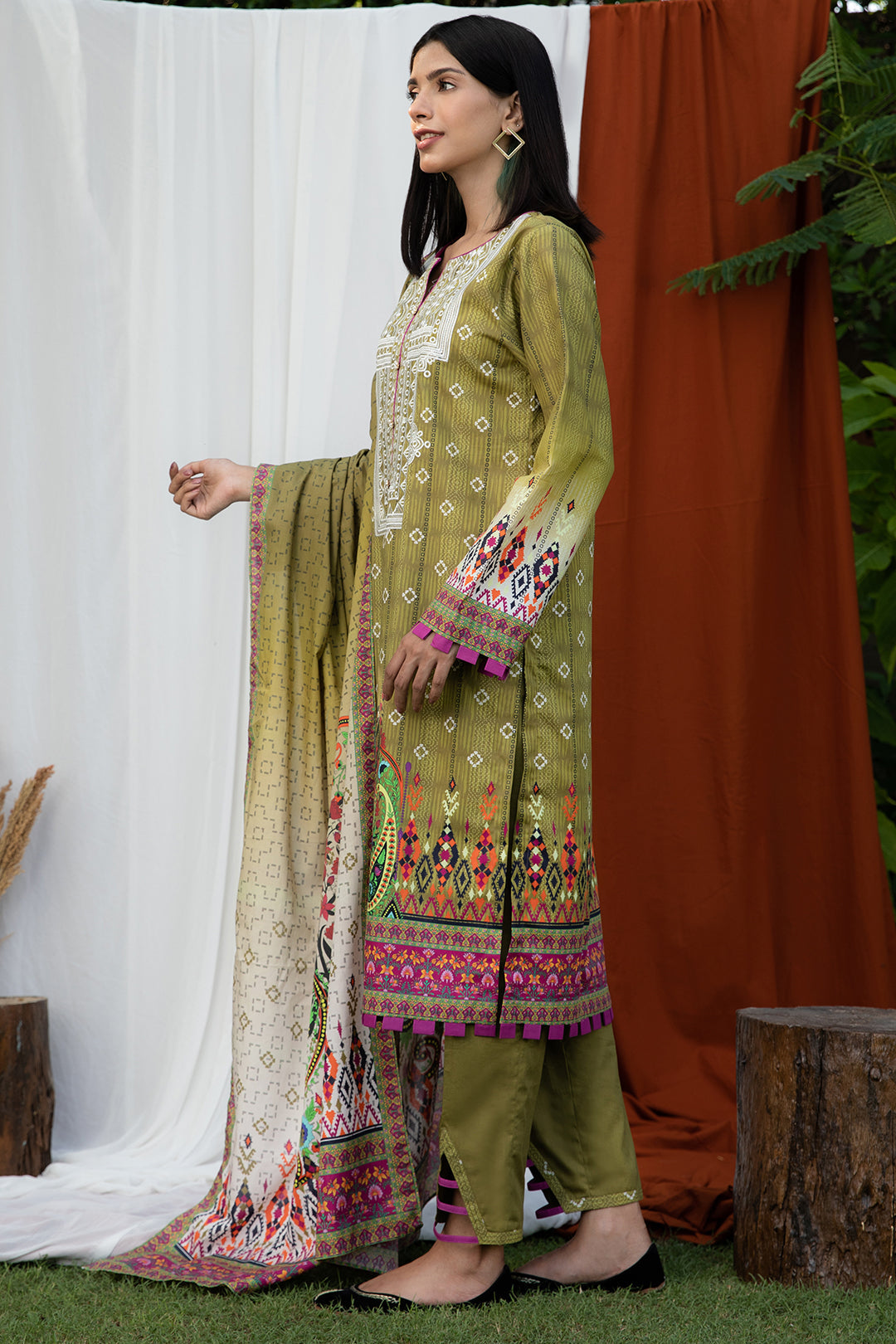 Embroidered Shirt Shalwar Dupatta - 0317