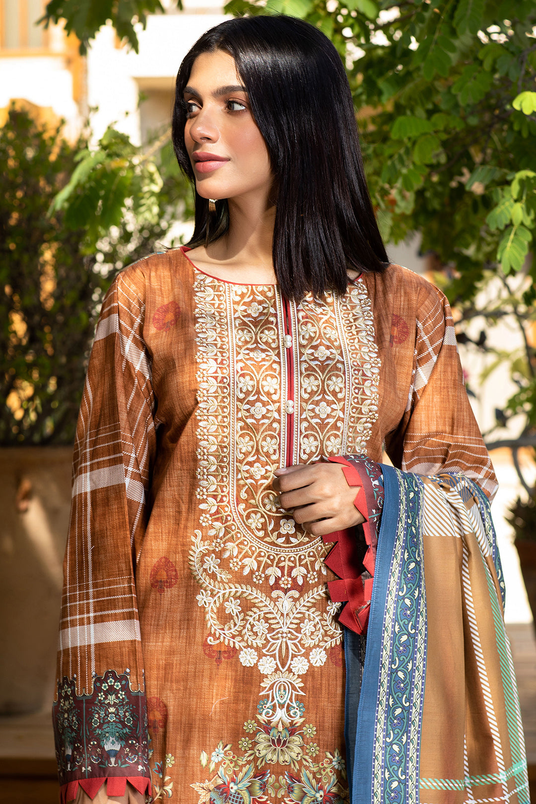 Embroidered Shirt Shalwar Dupatta - 0319