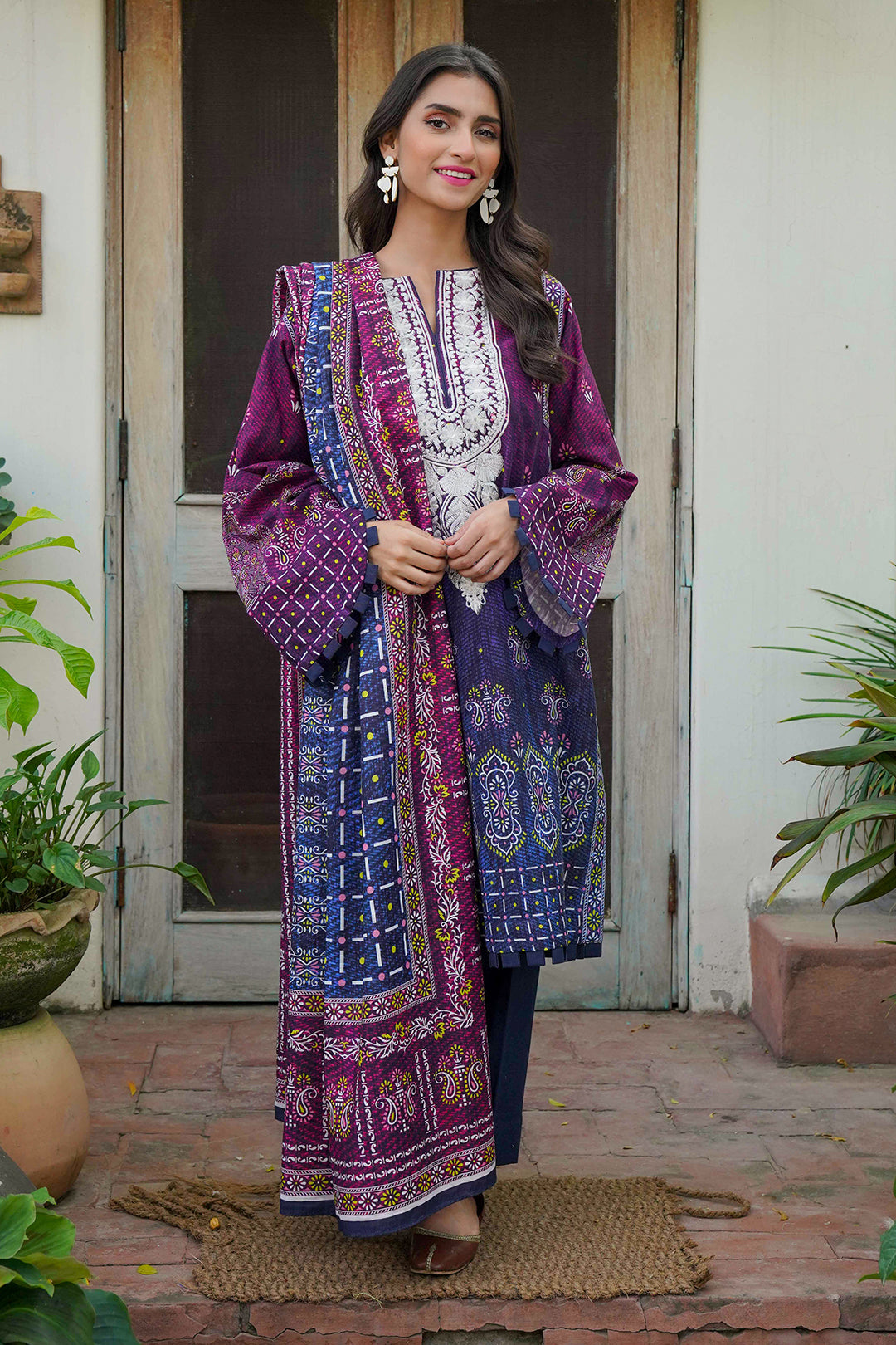 Embroidered Shirt Shalwar Dupatta - 0322