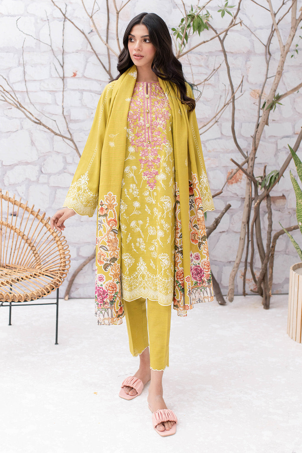 Embroidered Shirt Shalwar Dupatta - 0053