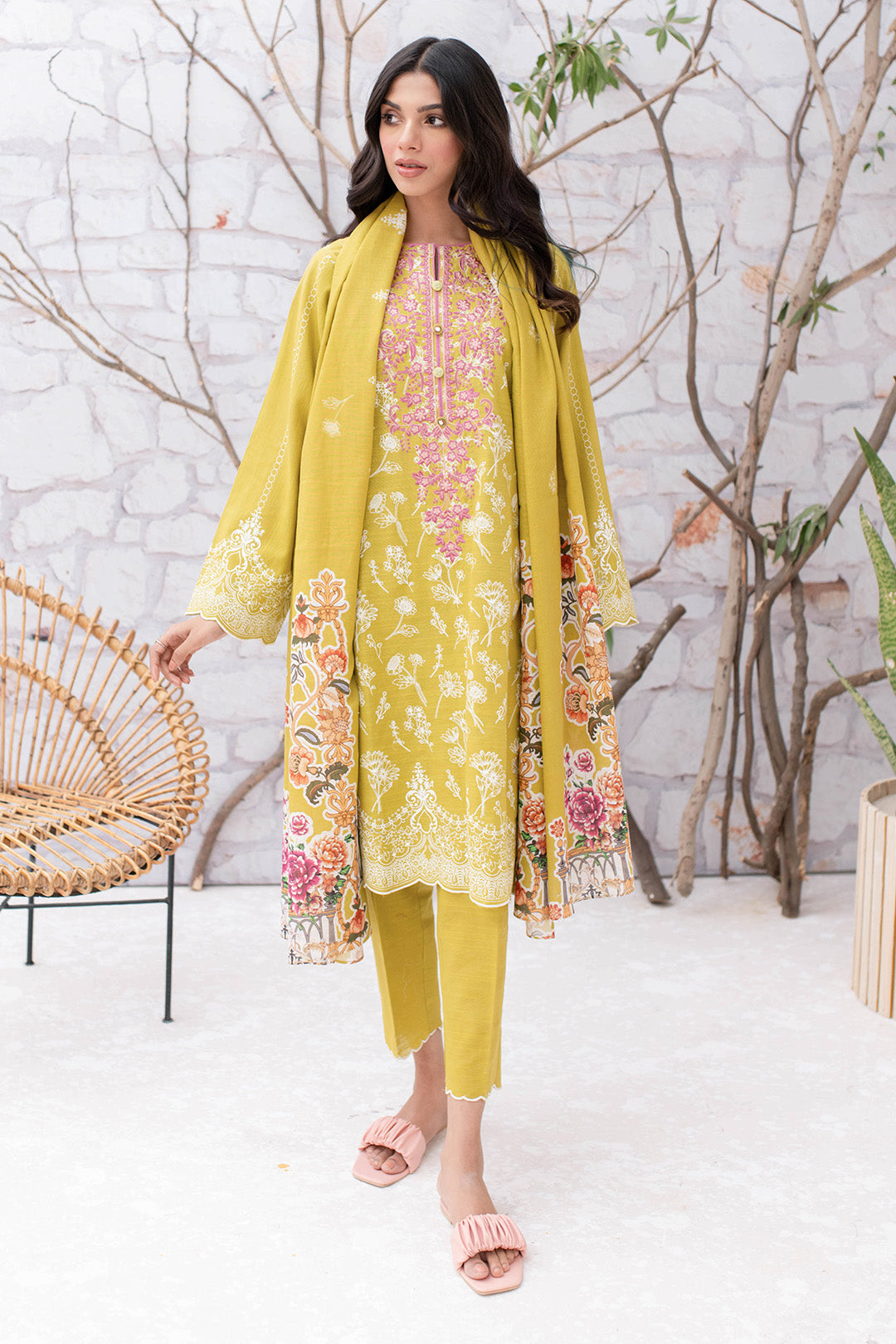 Embroidered Shirt Shalwar Dupatta - 0053