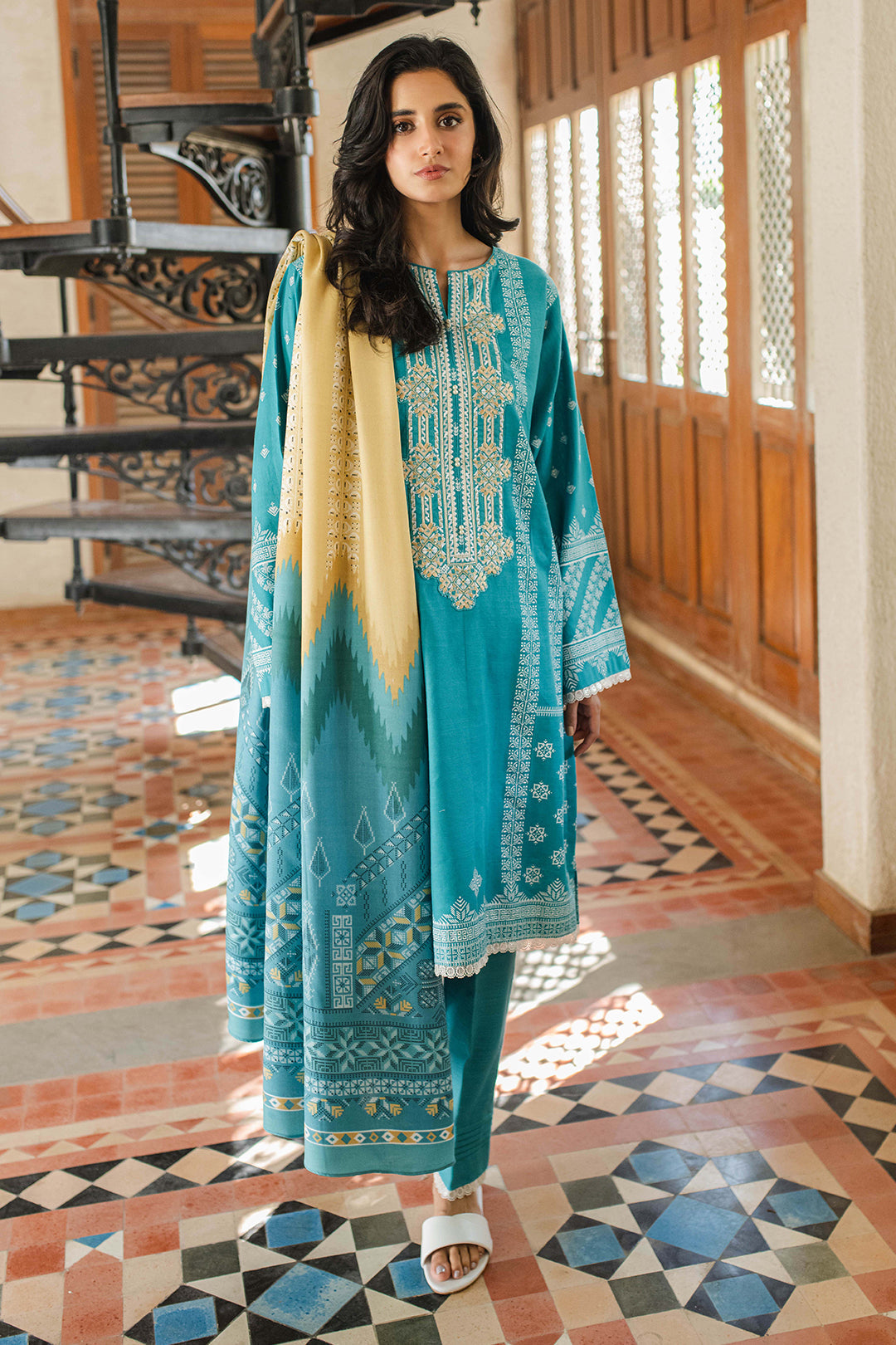 Embroidered Shirt Shalwar Dupatta - 0085