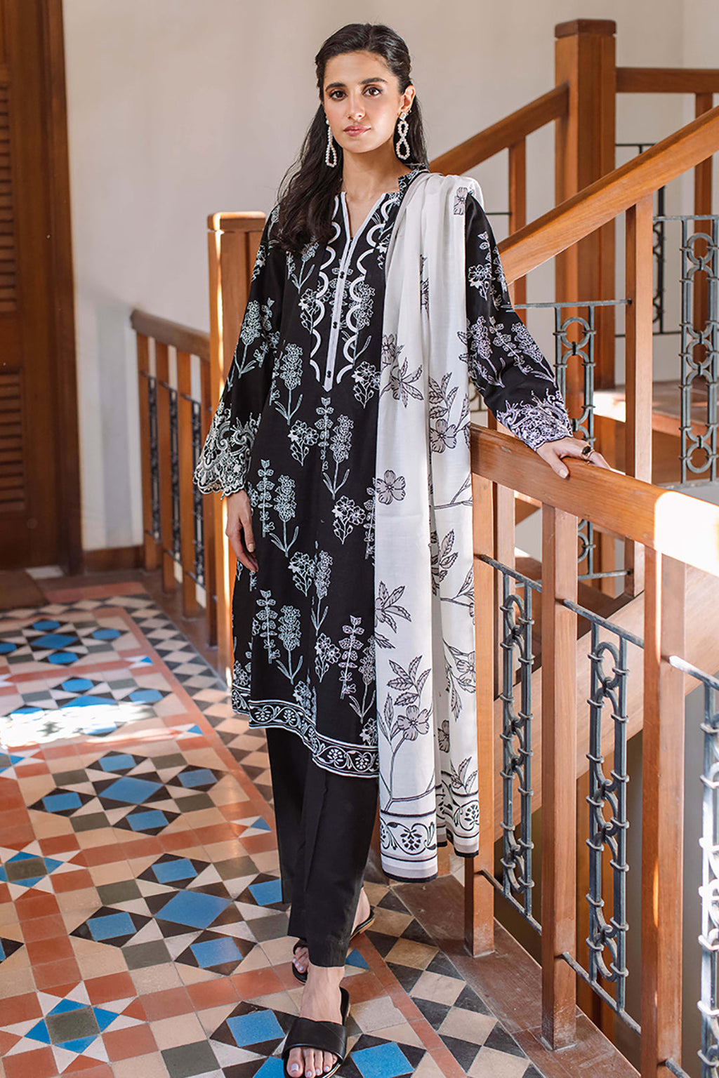 Embroidered Shirt Shalwar Dupatta - 0087