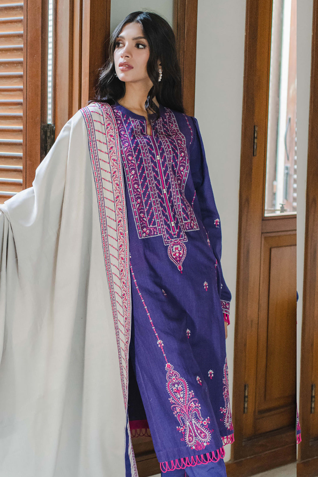 Embroidered Shirt Shalwar Dupatta - 0090