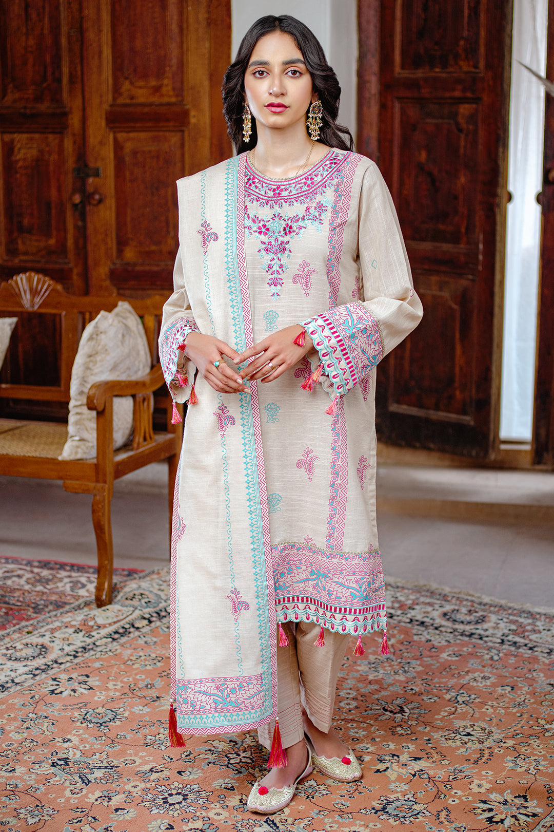 Embroidered Shirt Shalwar Dupatta - 0097