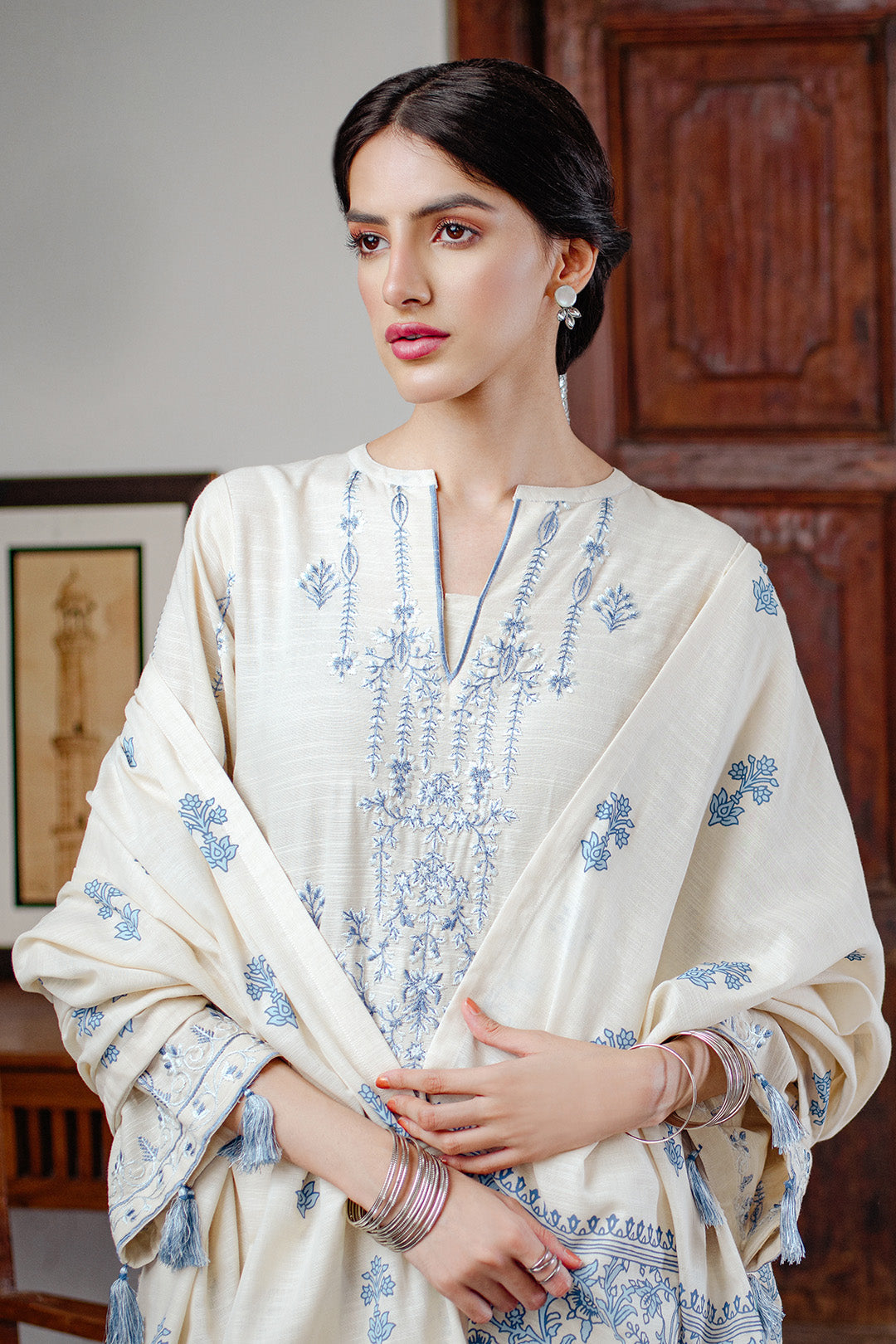 Embroidered Shirt Shalwar Dupatta - 0098