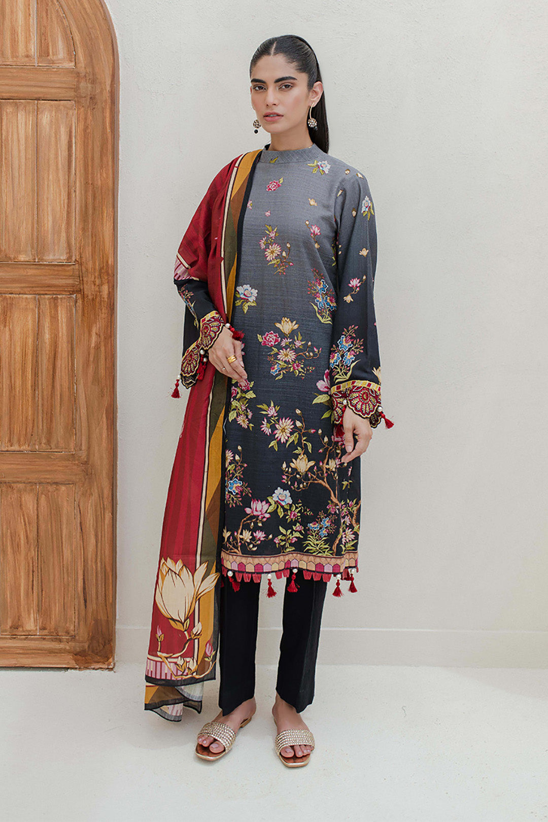 Embroidered Shirt Dupatta - 0718