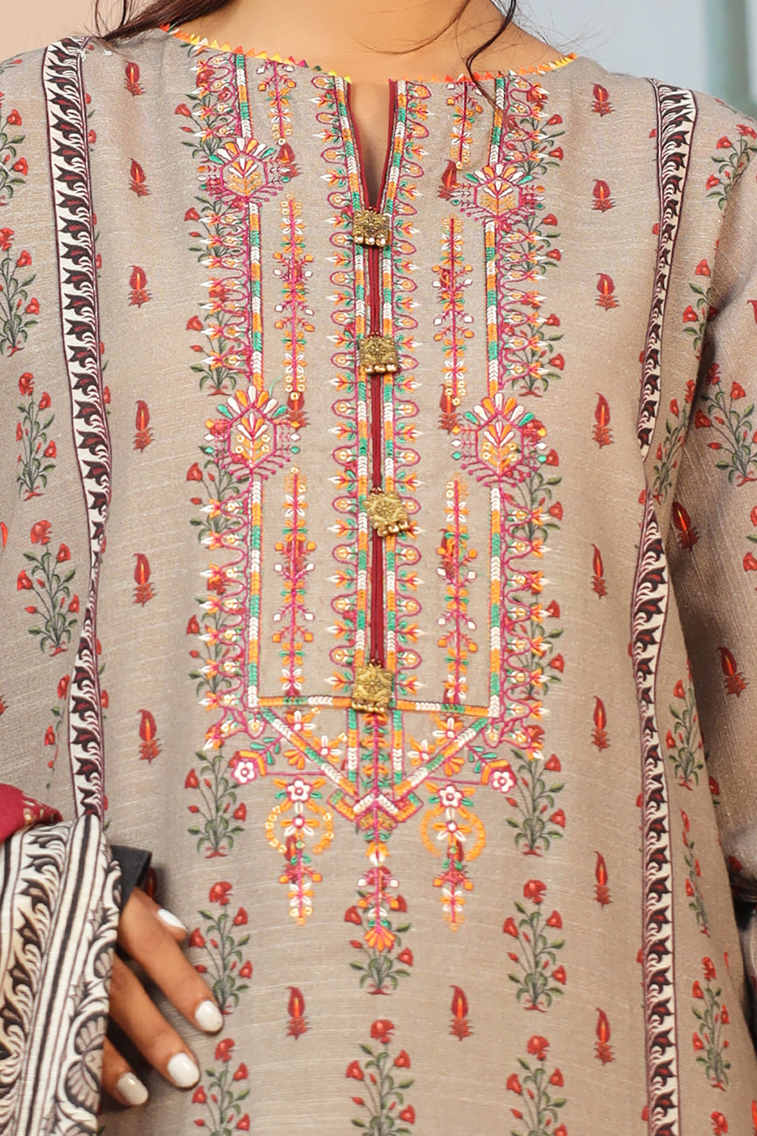 Embroidered Shirt Dupatta - 0797