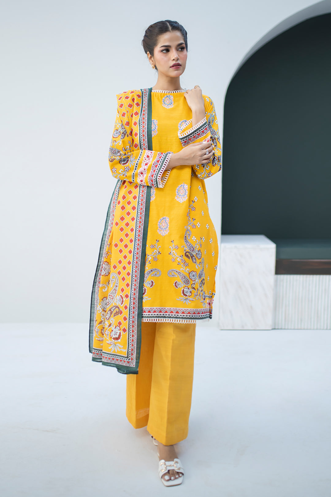 Embroidered Shirt Dupatta - 0799