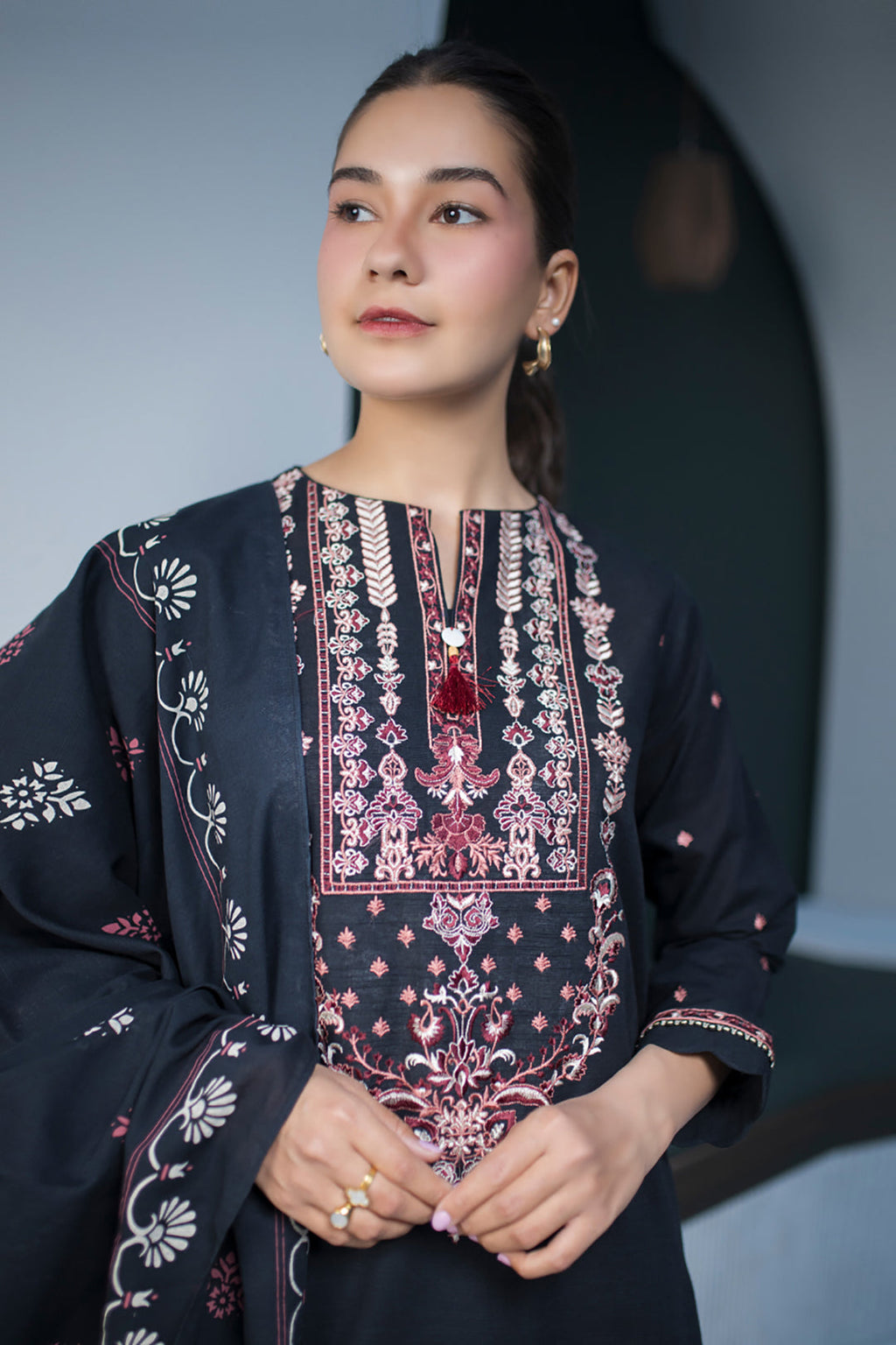 Embroidered Shirt Dupatta - 0858