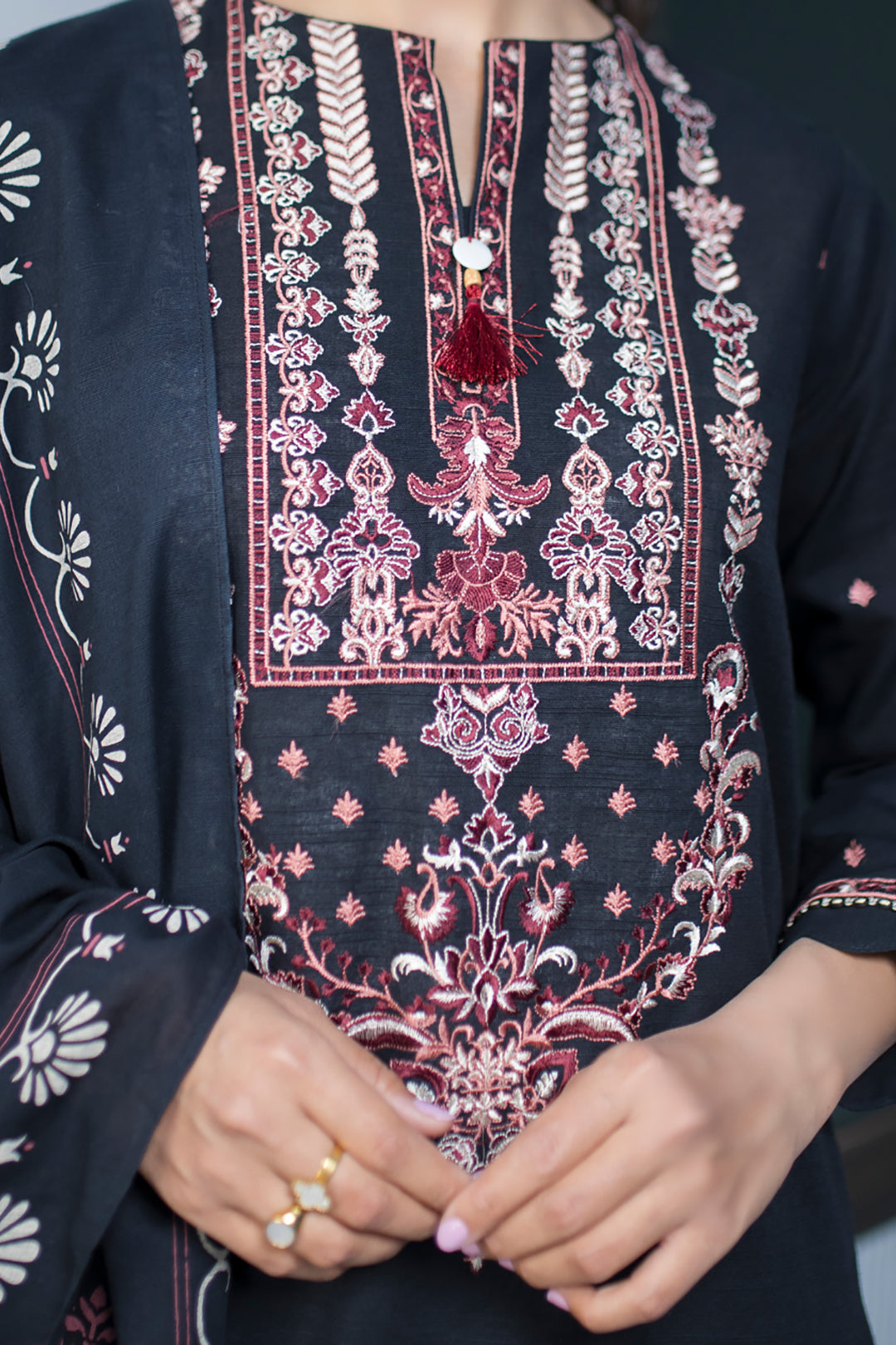 Embroidered Shirt Dupatta - 0858