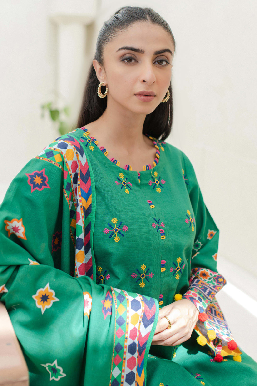 Embroidered Shirt Shalwar Dupatta - 0690