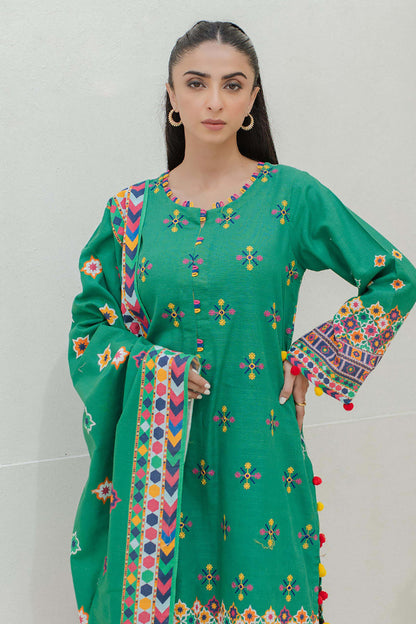 Embroidered Shirt Shalwar Dupatta - 0690