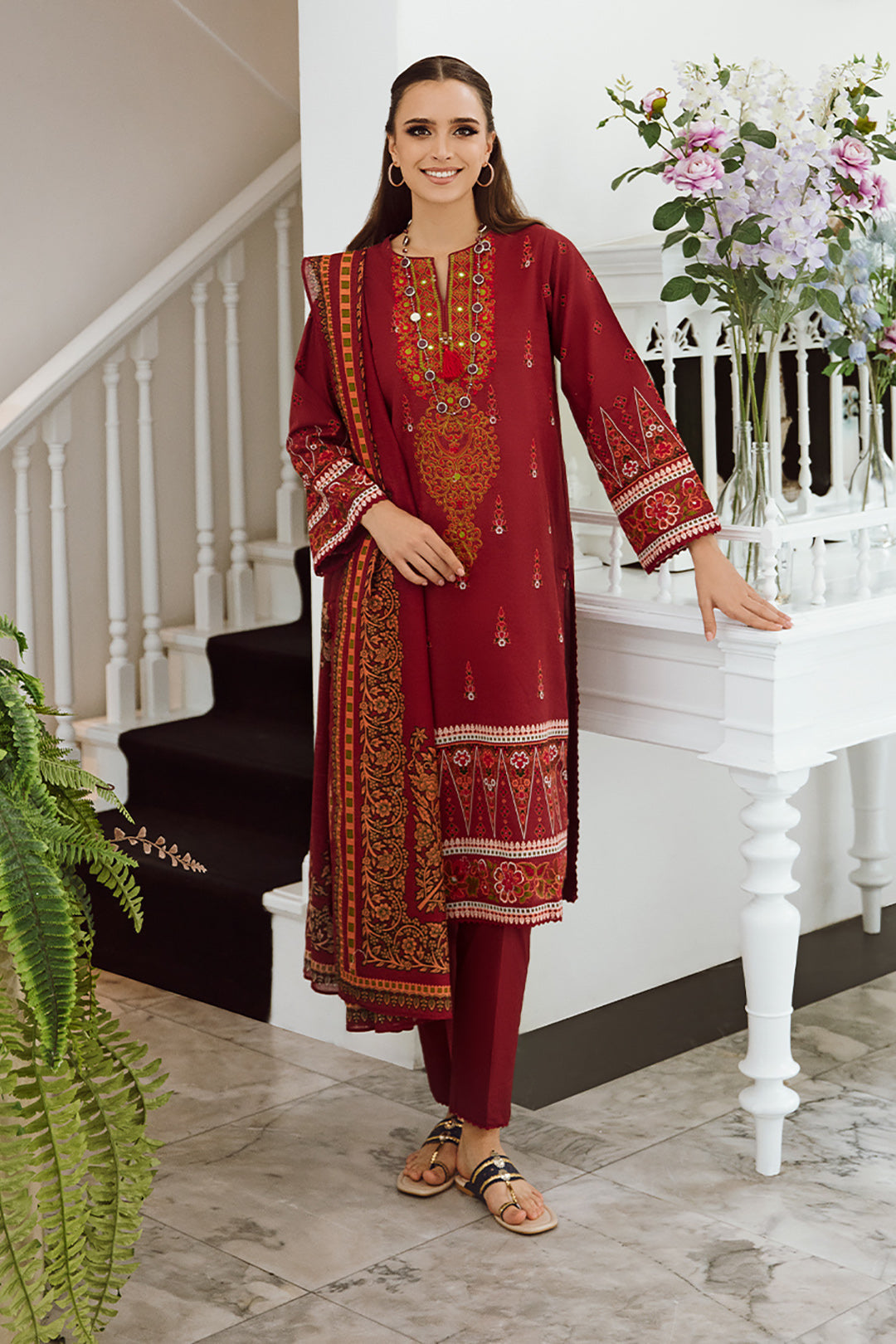 Embroidered Shirt Shalwar Dupatta - 0691