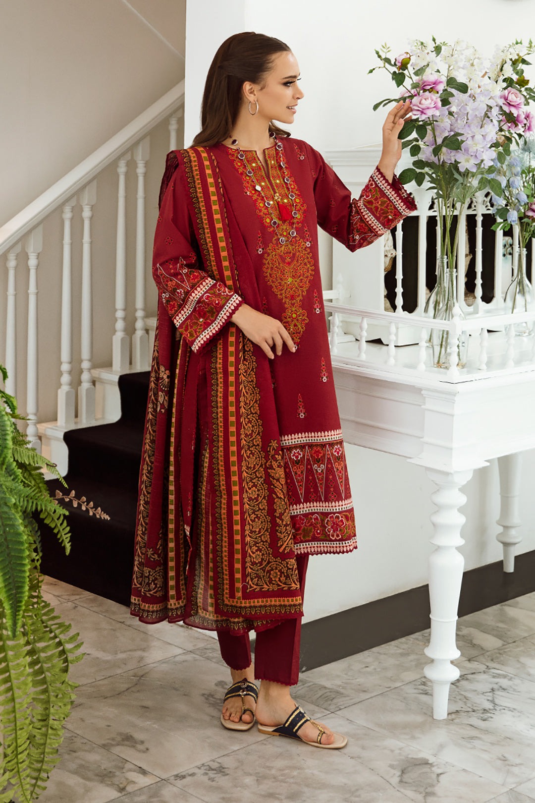 Embroidered Shirt Shalwar Dupatta - 0691