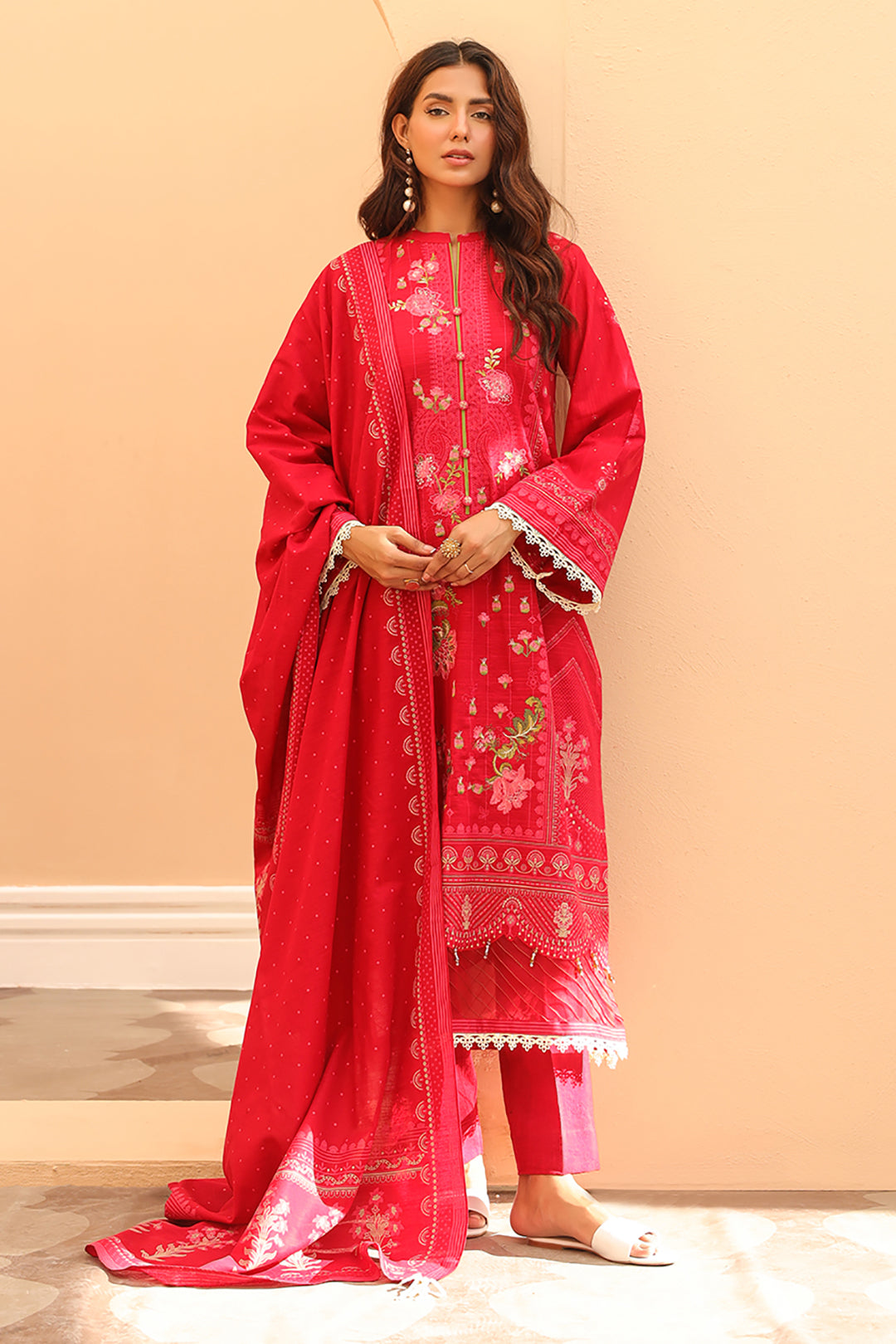 Embroidered Shirt Shalwar Dupatta - 0693