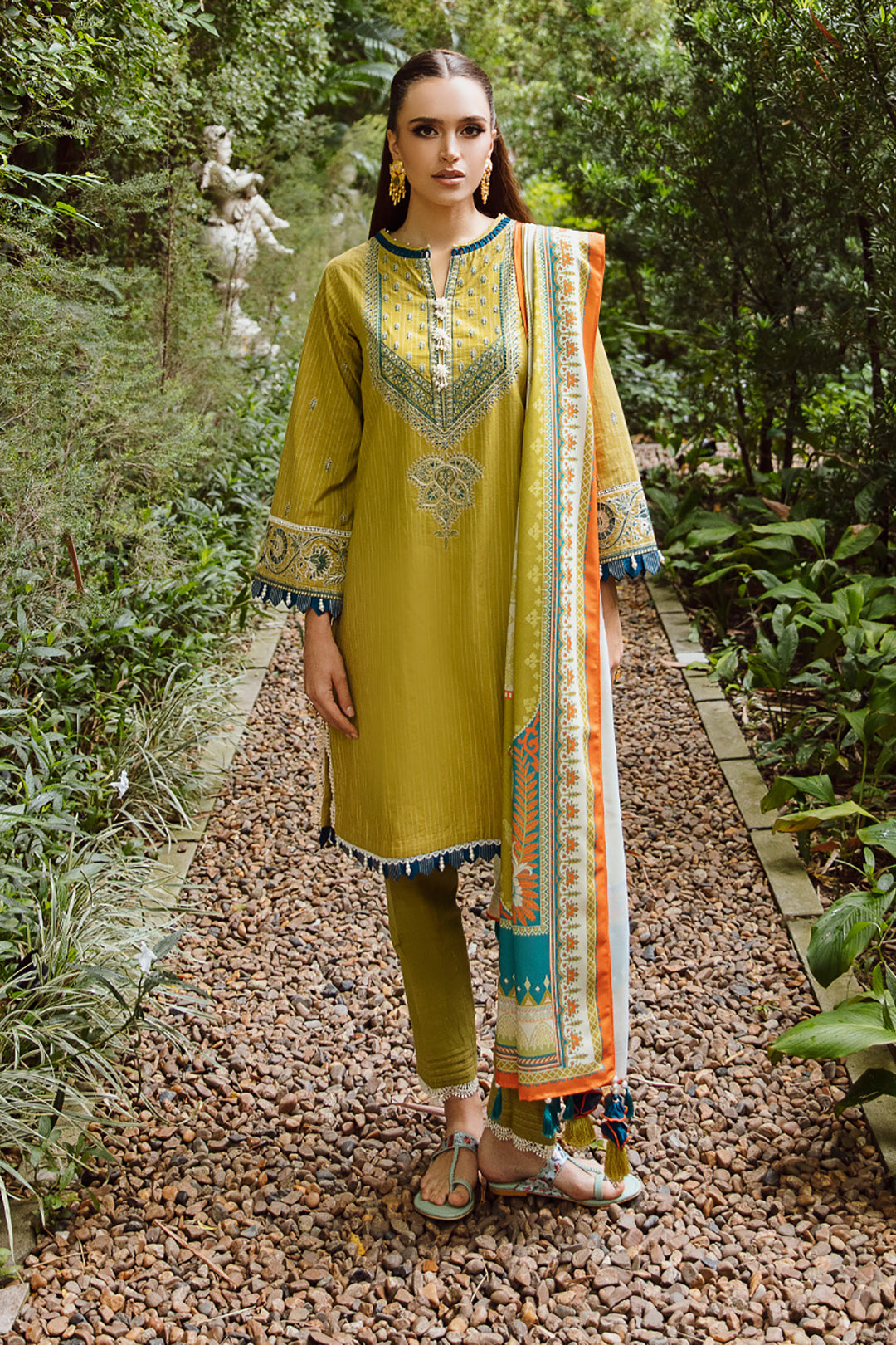 Embroidered Shirt Shalwar Dupatta - 0695