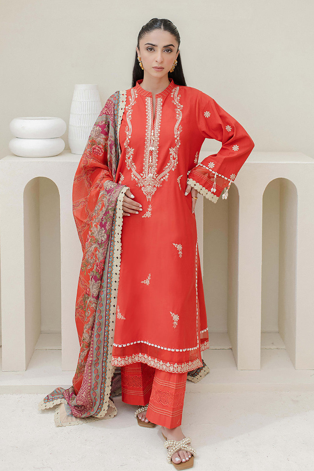 Embroidered Shirt Shalwar Dupatta - 0697