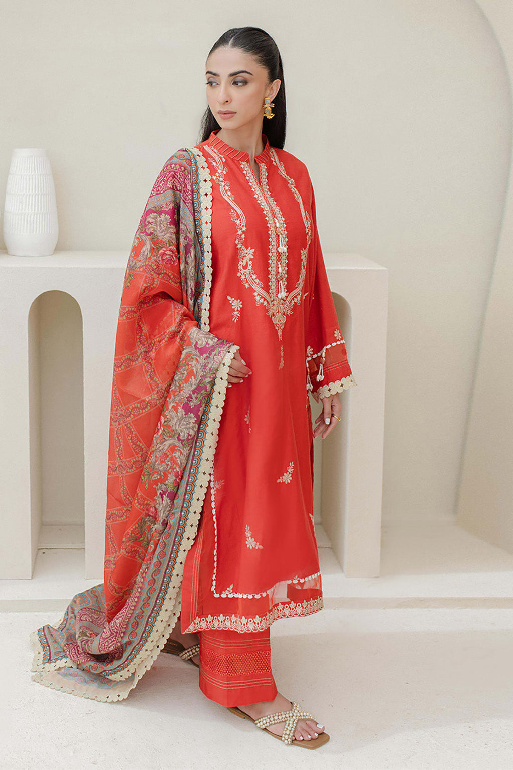 Embroidered Shirt Shalwar Dupatta - 0697
