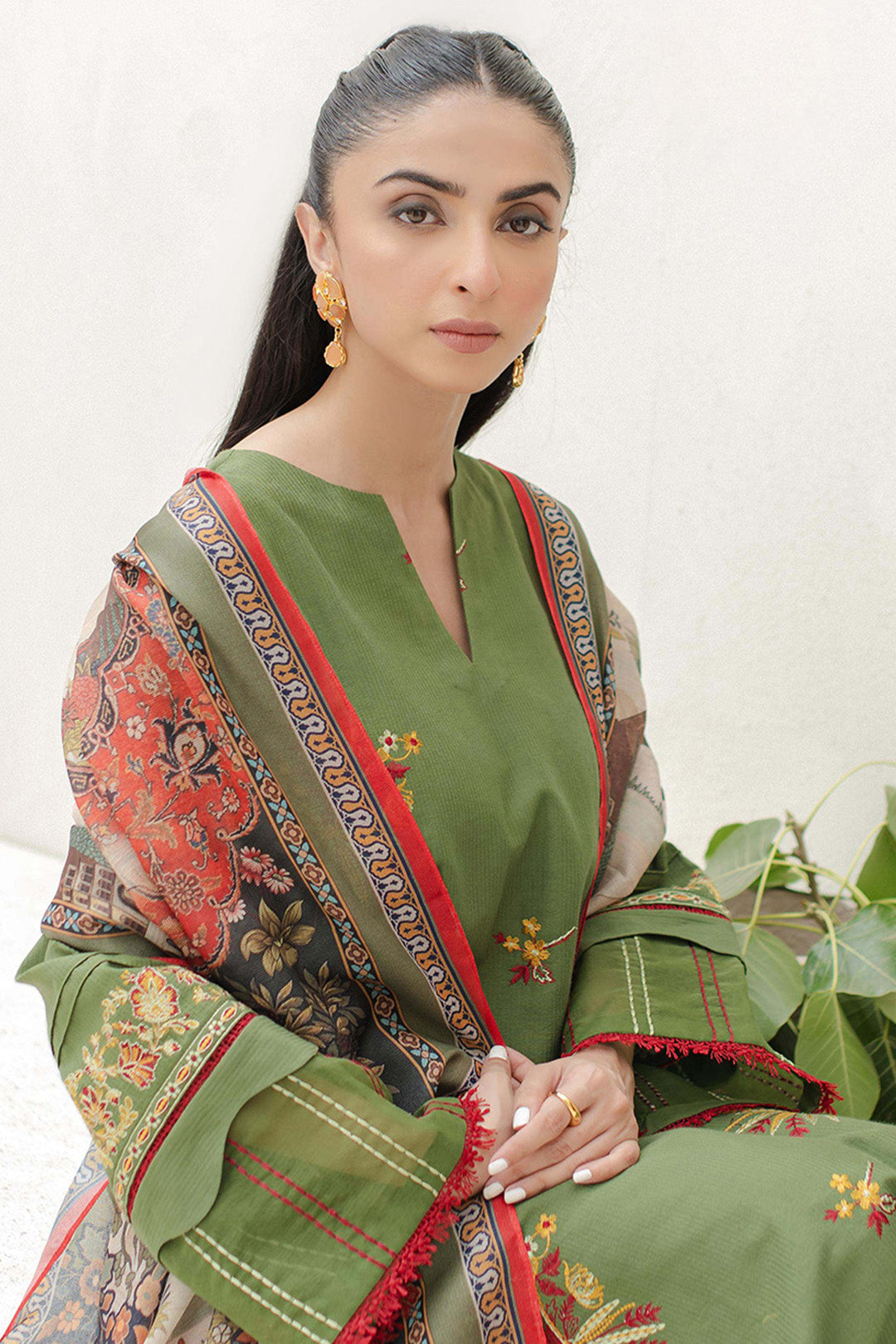 Embroidered Shirt Shalwar Dupatta - 0698