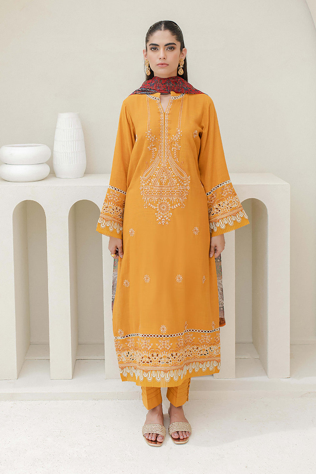 Embroidered Shirt Shalwar Dupatta - 0701