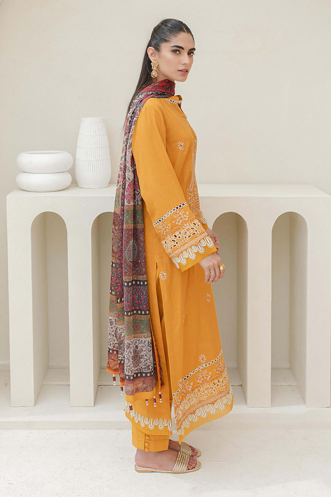 Embroidered Shirt Shalwar Dupatta - 0701