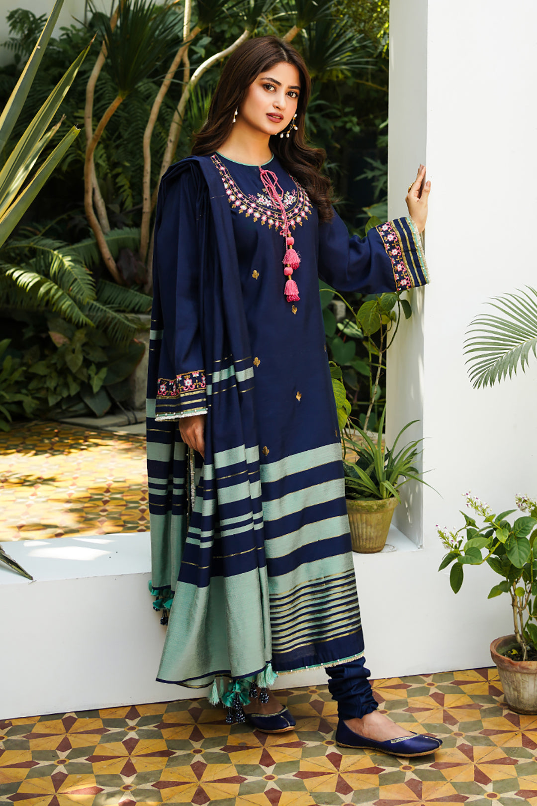 Embroidered Shirt Shalwar Dupatta - 0702