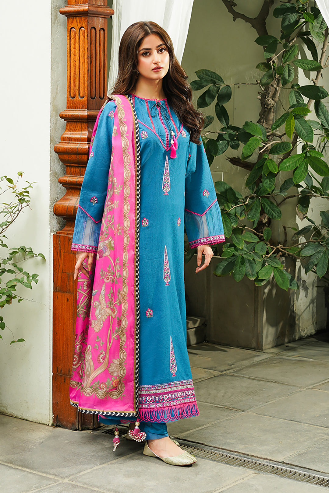 Embroidered Shirt Shalwar Dupatta - 0703