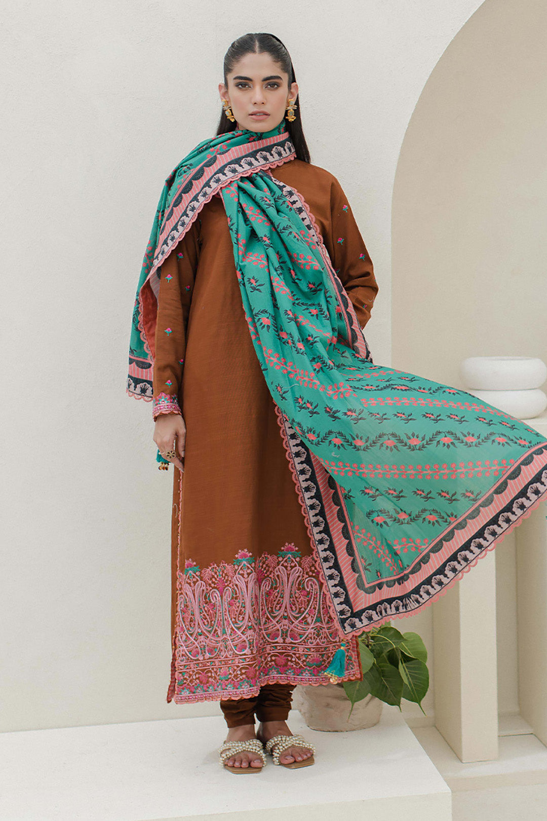 Embroidered Shirt Shalwar Dupatta - 0705