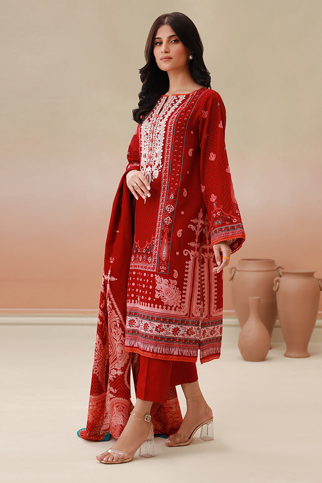 Embroidered Shirt Shalwar Dupatta - 0758