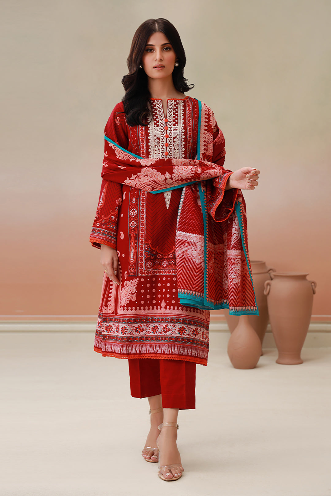 Embroidered Shirt Shalwar Dupatta - 0758