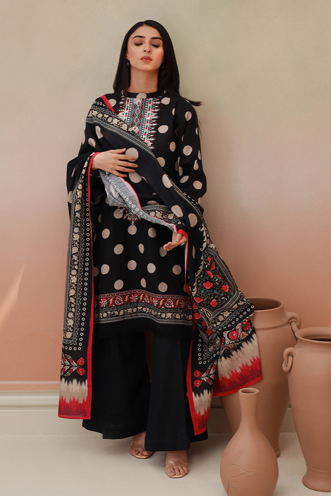 Embroidered Shirt Shalwar Dupatta - 0759