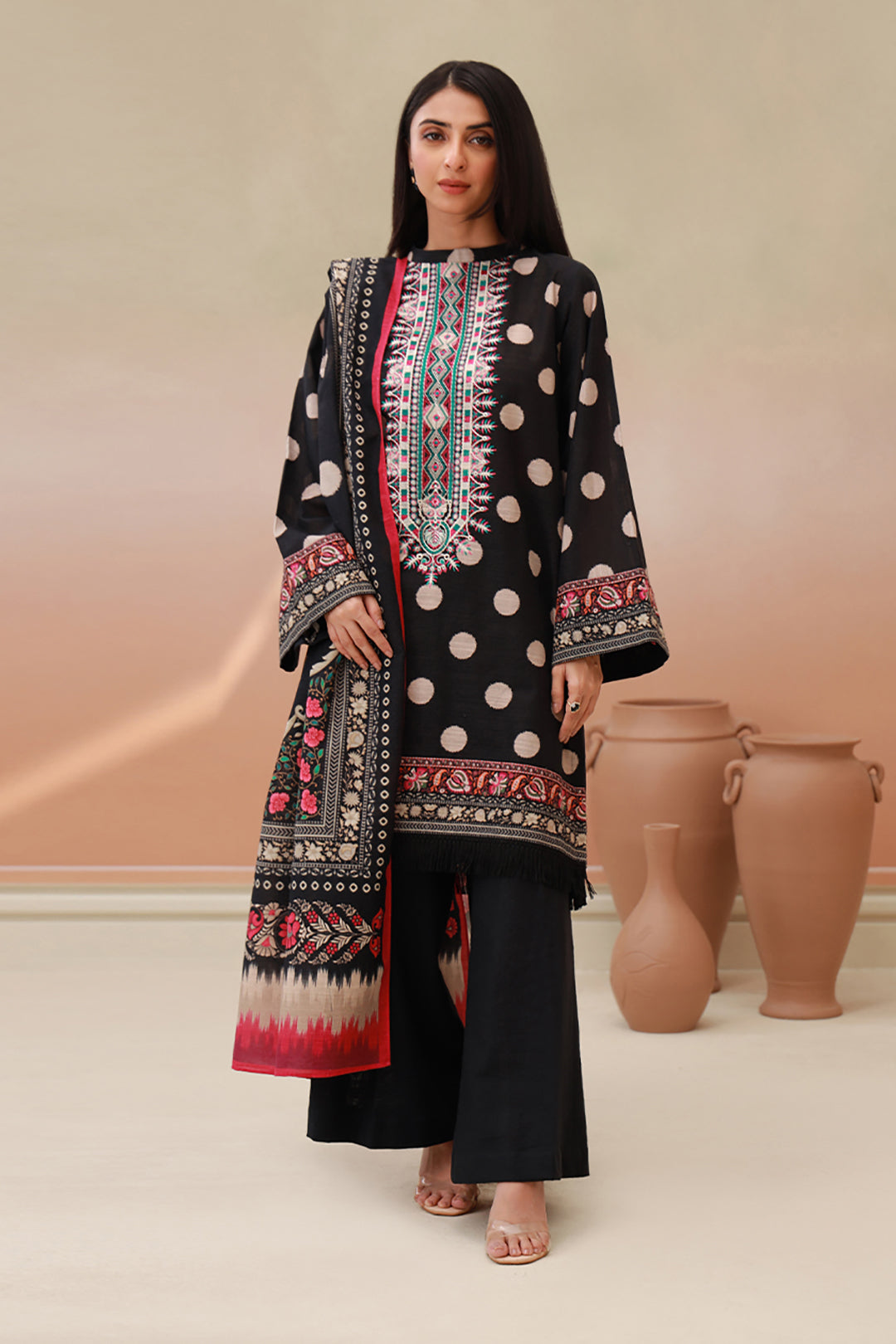 Embroidered Shirt Shalwar Dupatta - 0759