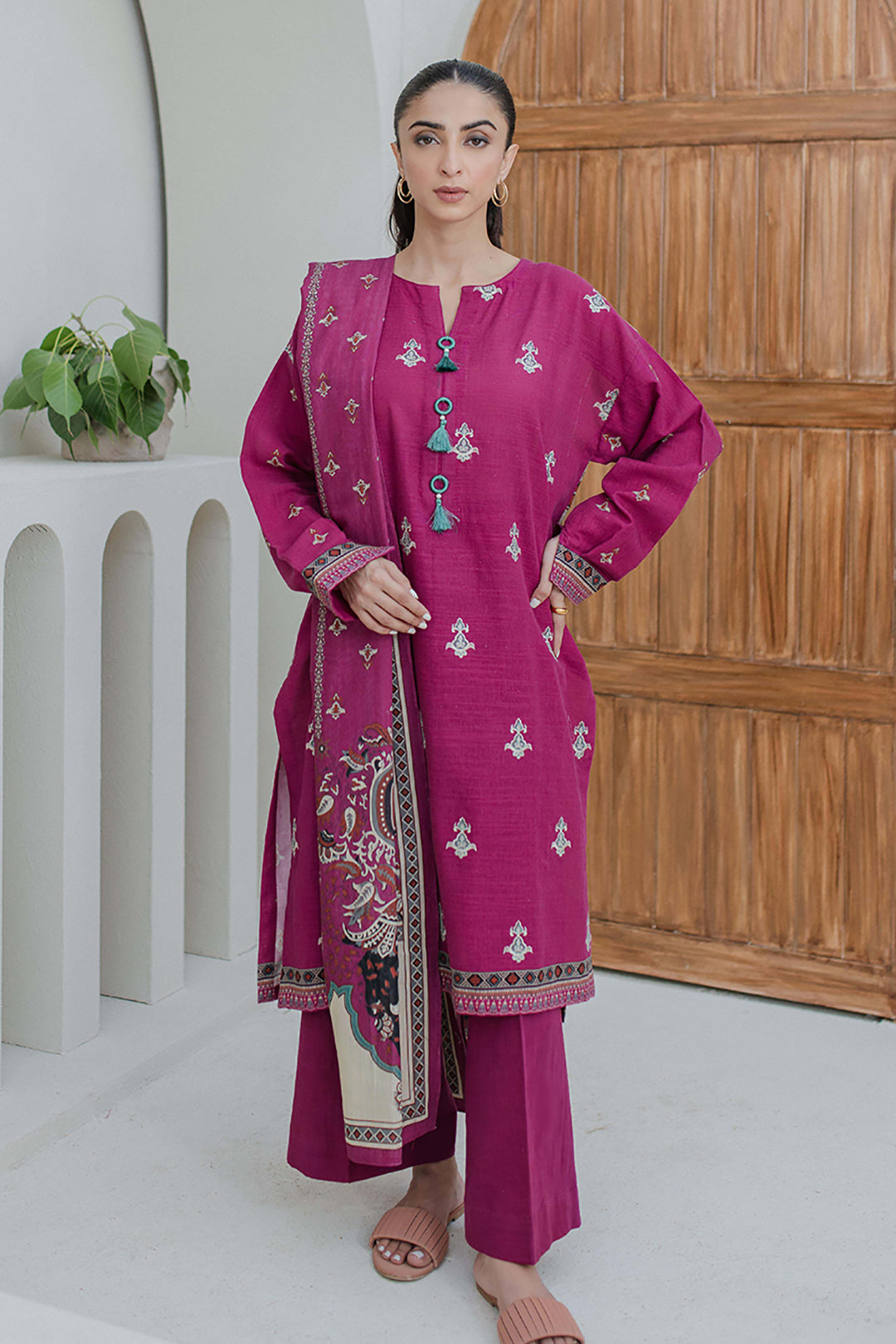 Embroidered Shirt Shalwar Dupatta - 0760