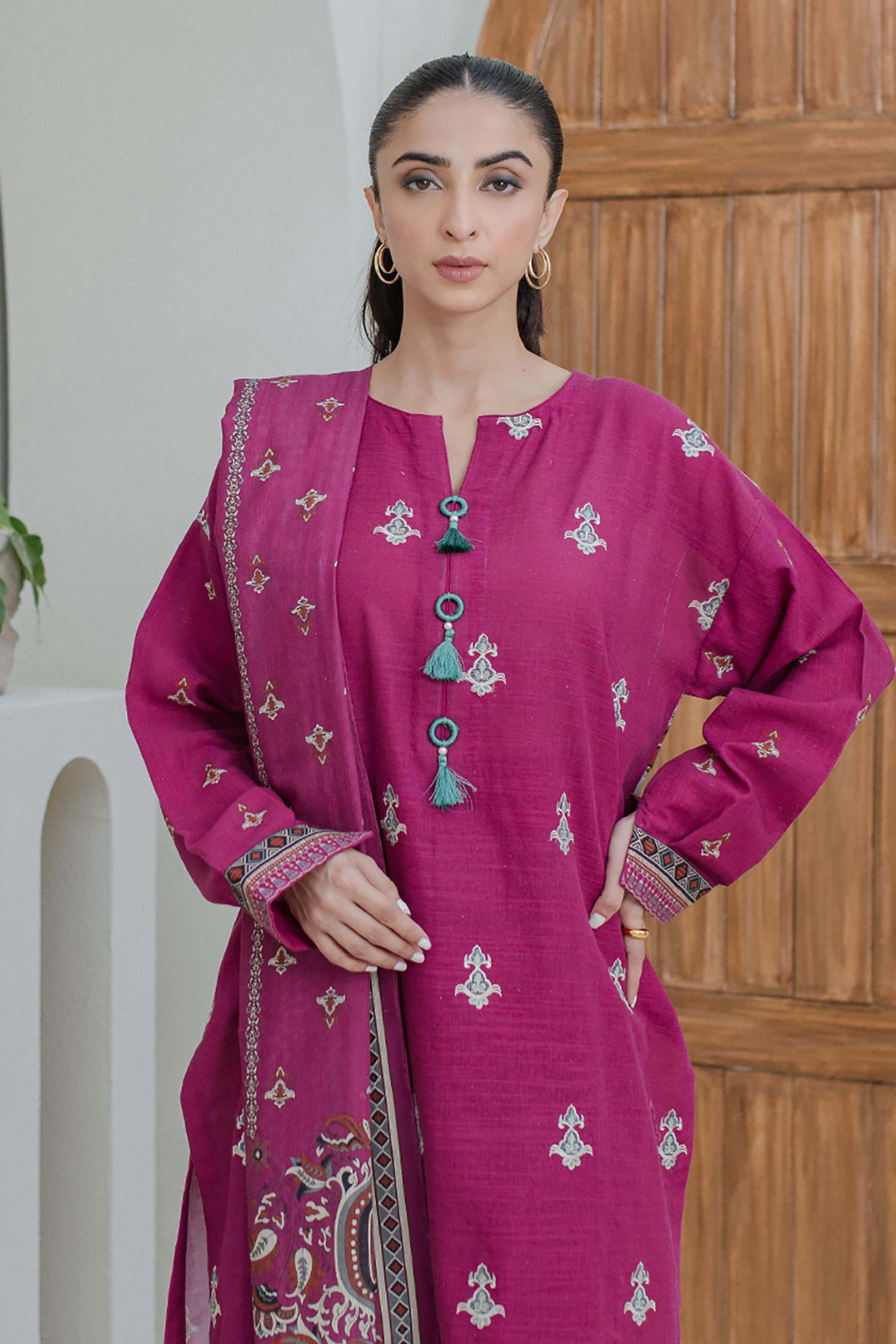 Embroidered Shirt Shalwar Dupatta - 0760