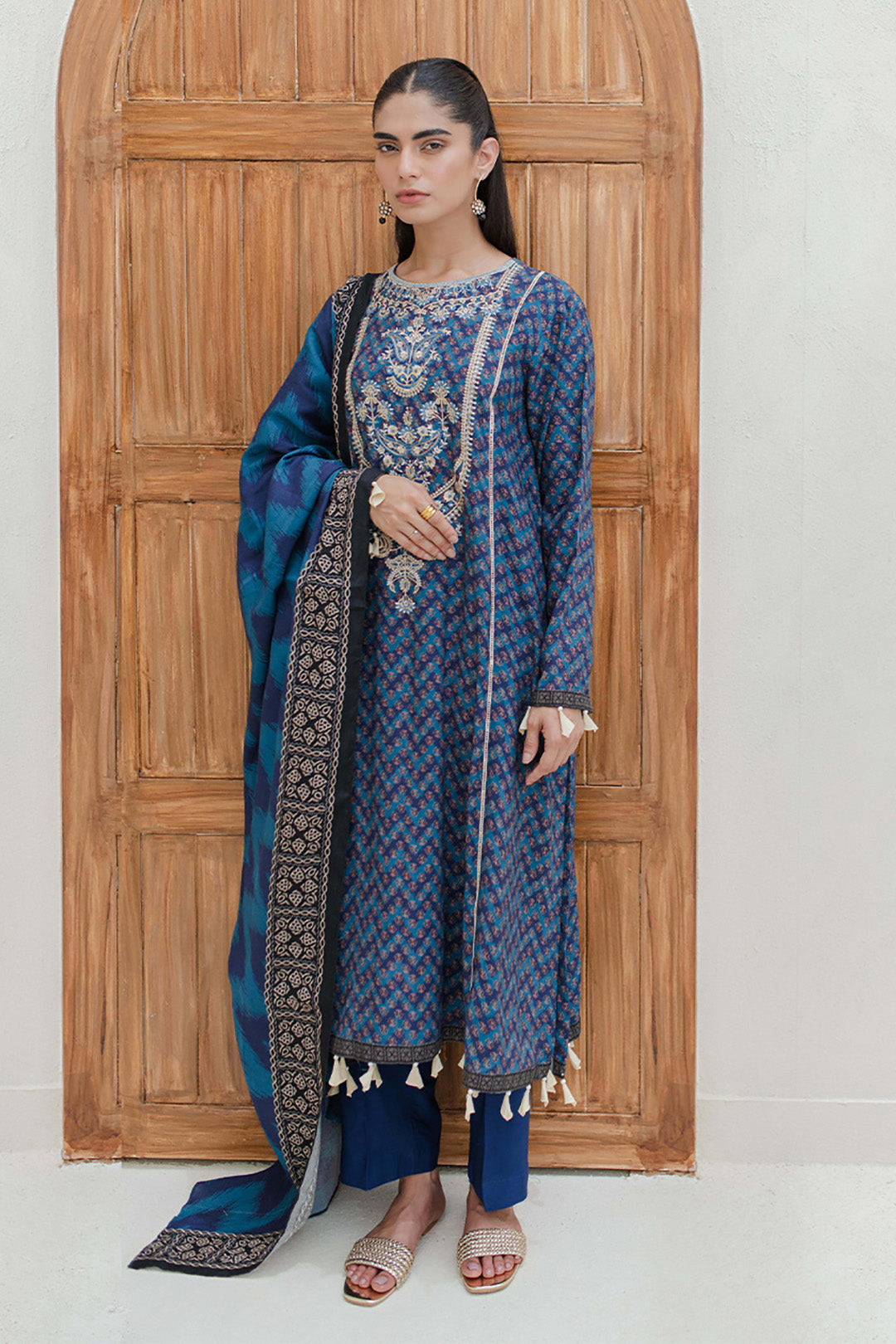 Embroidered Shirt Shalwar Dupatta - 0765